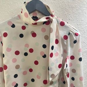 Tocca - Long Sleeve Blouse w/ Neck Scarf - New w/o Tags - Size 6 (fits like a 4)